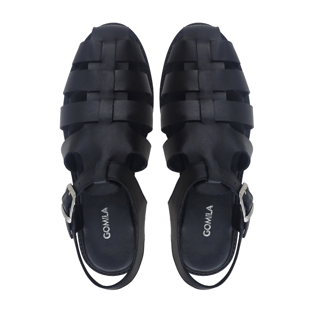 Balmo - Men's Black Calf Leather Sandal