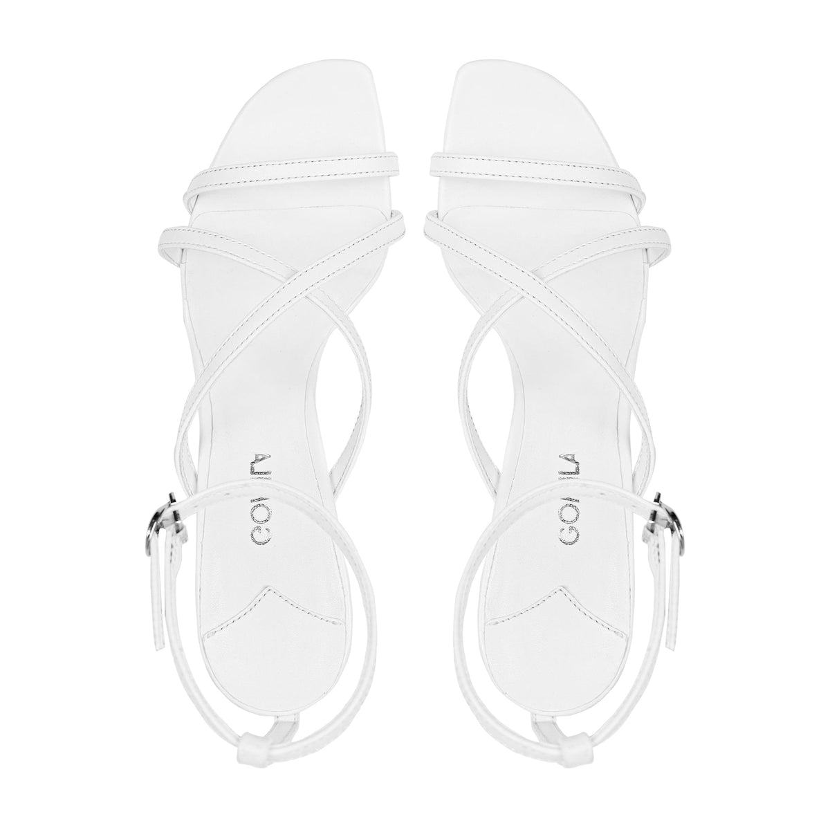 Arlina - Women's White Strapped 90mm Heel
