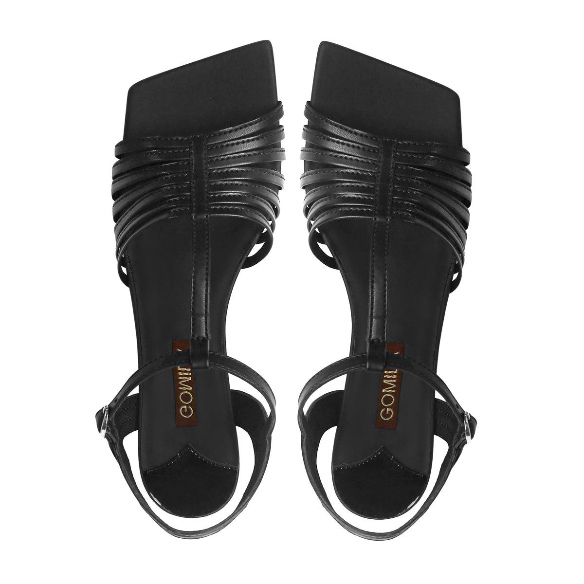 Lolo - Women's Black Strapped 50mm Heel