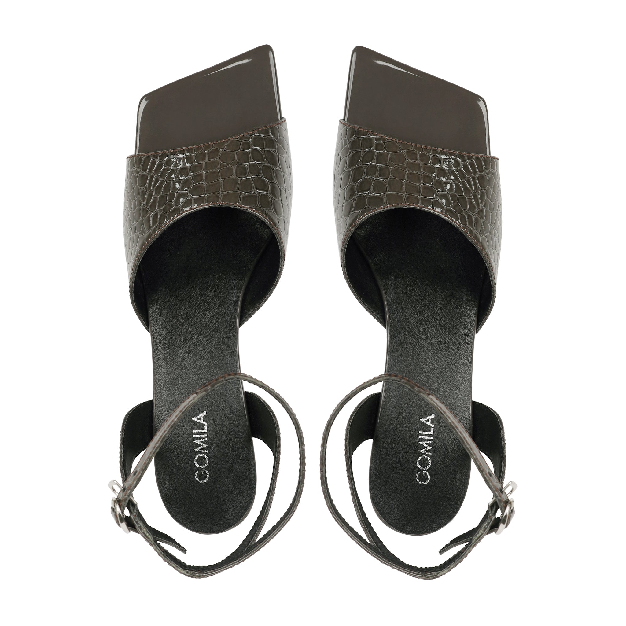 Glamstep - Women's Dark Grey Strapped Heel