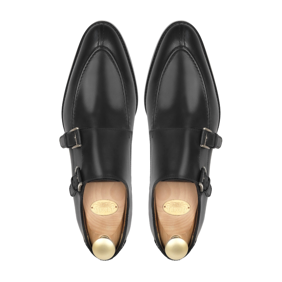 Nexo - Men's Black Calf Leather Double Monkstrap