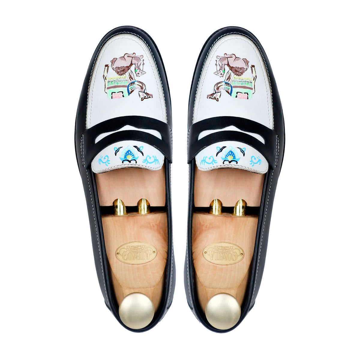 Osven - Men's Black Hand Painted Loafer