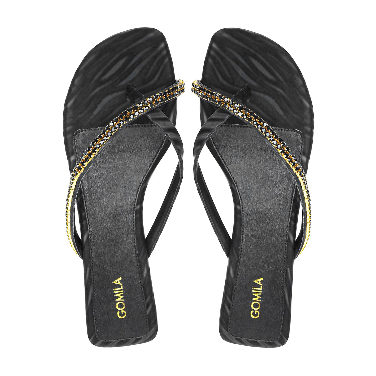 Seren - Women's Black and Yellow Slipper