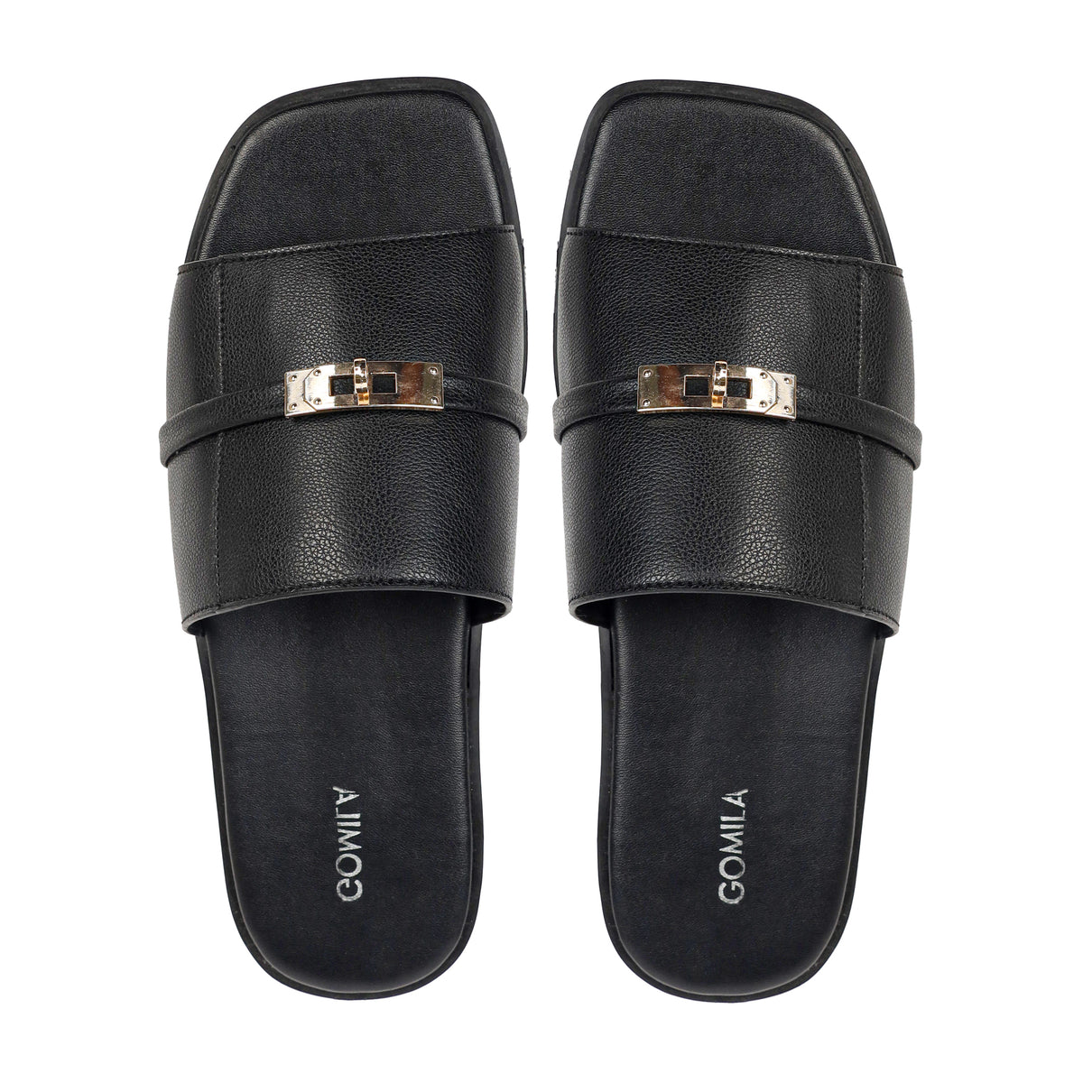 Slenza - Men's Black Calf Leather Slipper