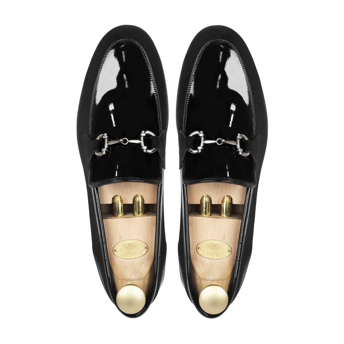 Fenzy- Men's Black Patent and Suede Leather Loafer