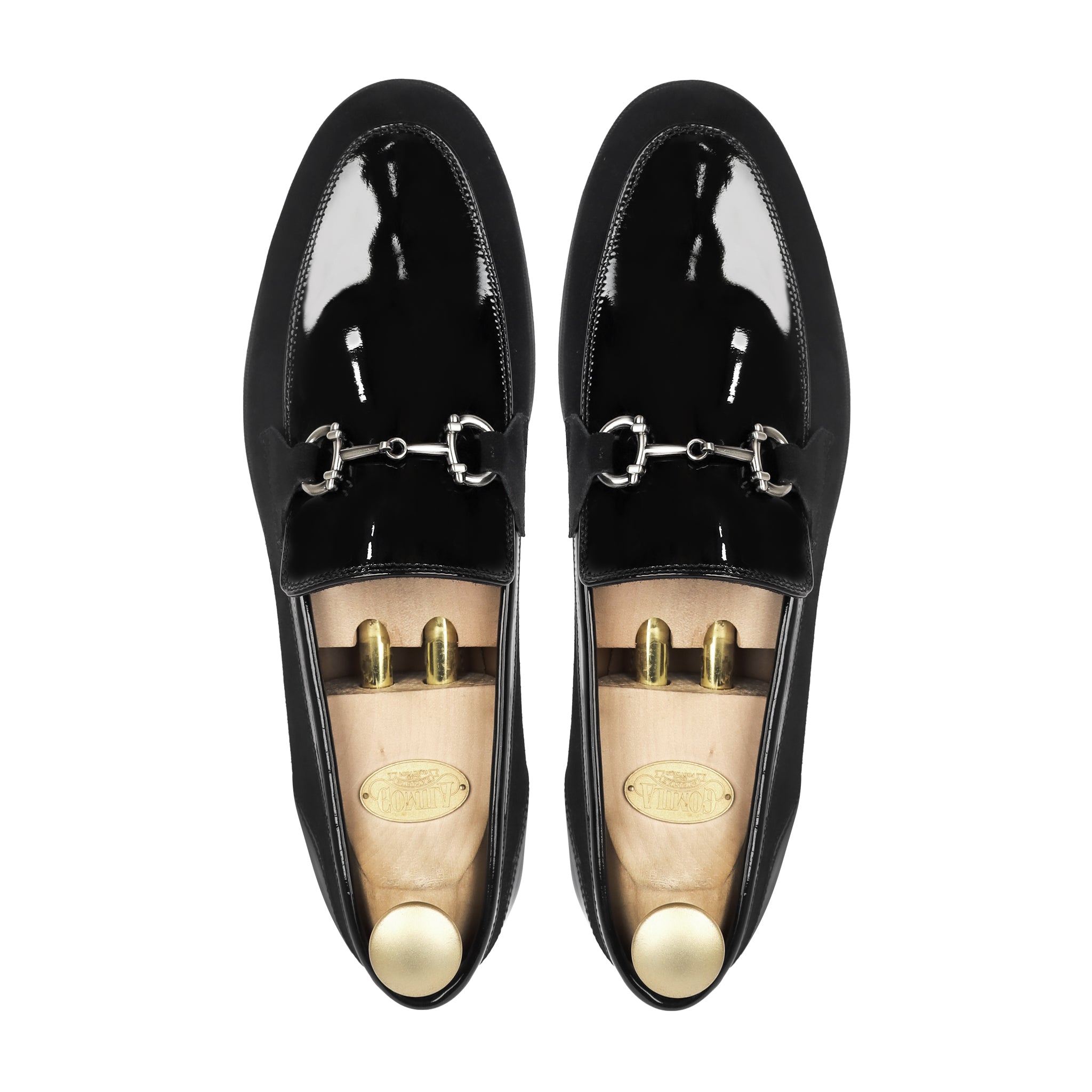 Fenzy- Men's Black Patent and Suede Leather Loafer