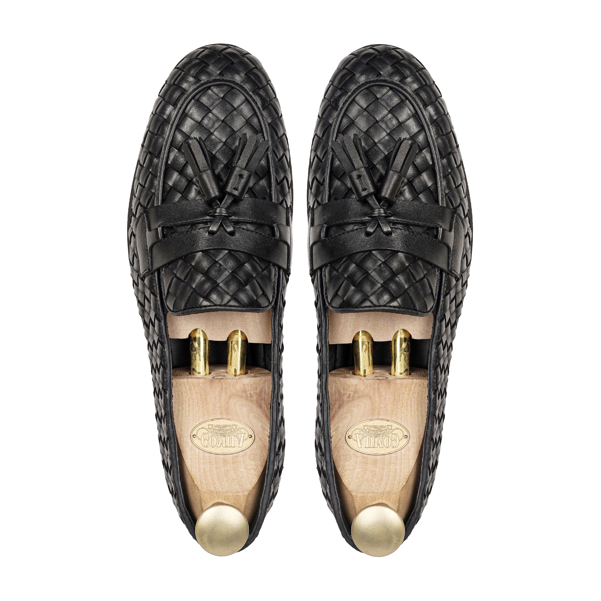 Bralton - Men's Black Hand Woven Calf Leather Loafer