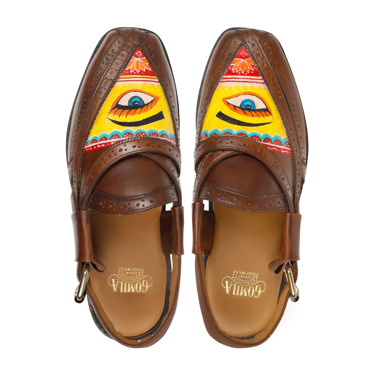 Maxton - Men's Dark Brown Hand Painted Sandal