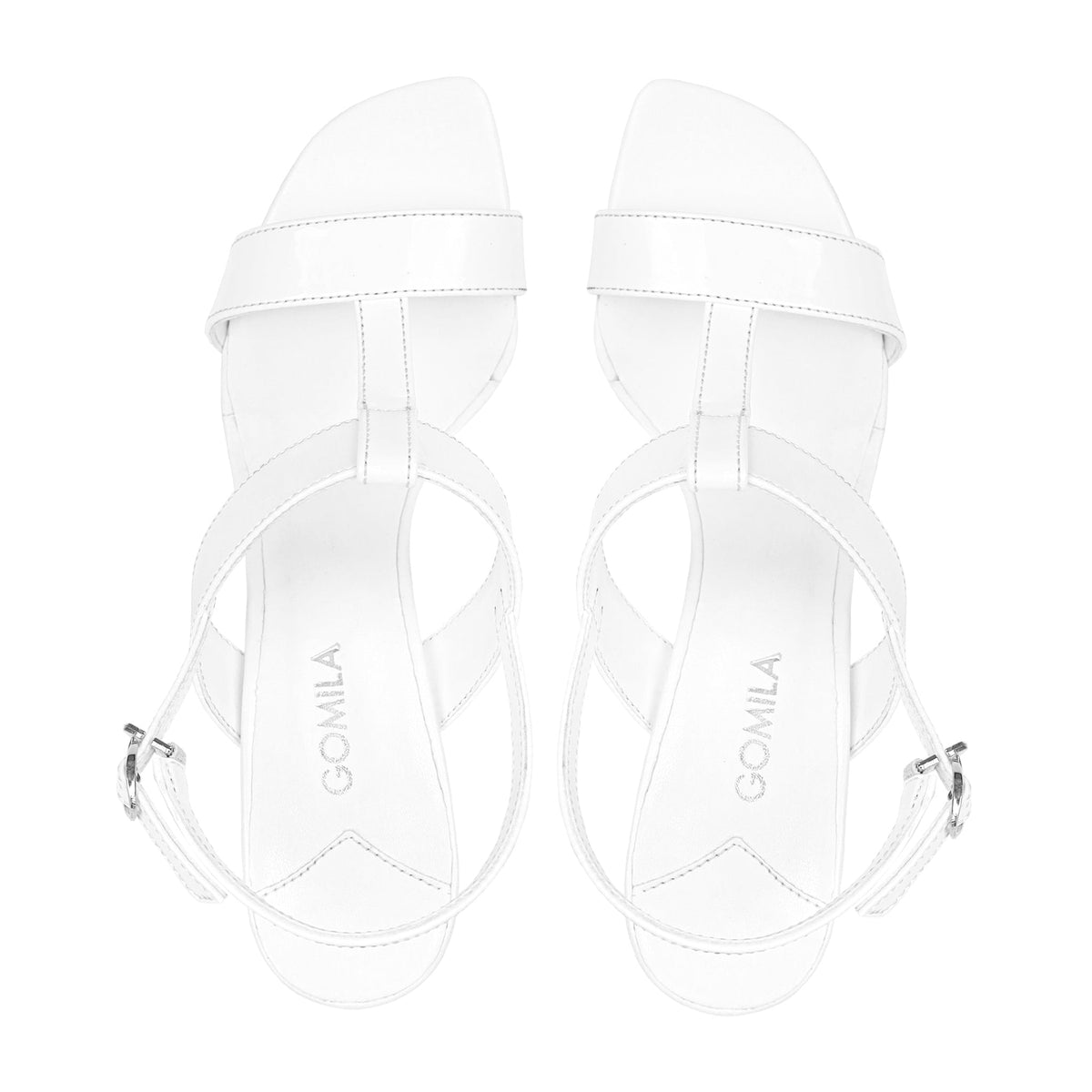 Coco - Women's White Strapped 90mm Heels