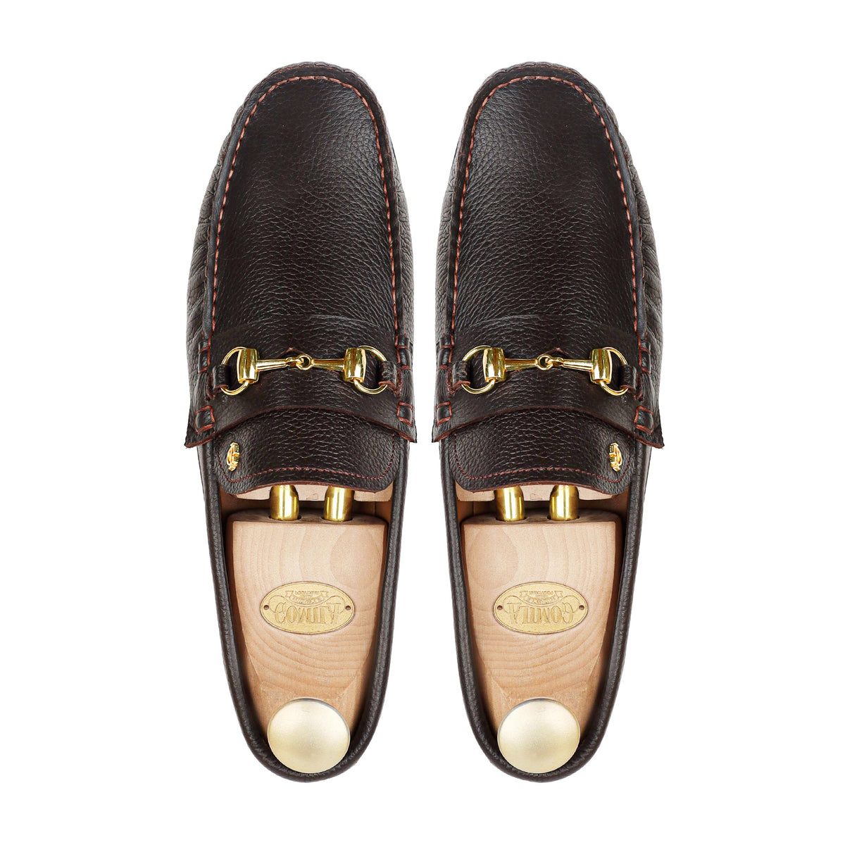 Raze - Men's Dark Brown Pebble Grain Leather Driver Shoe