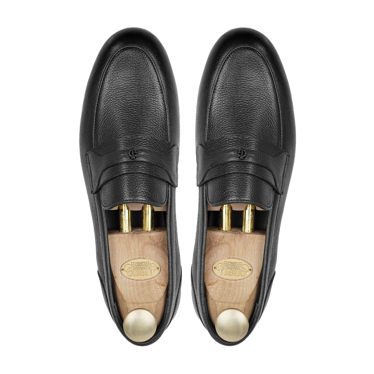 Virello - Men's Black Pebble Grain Leather Loafer