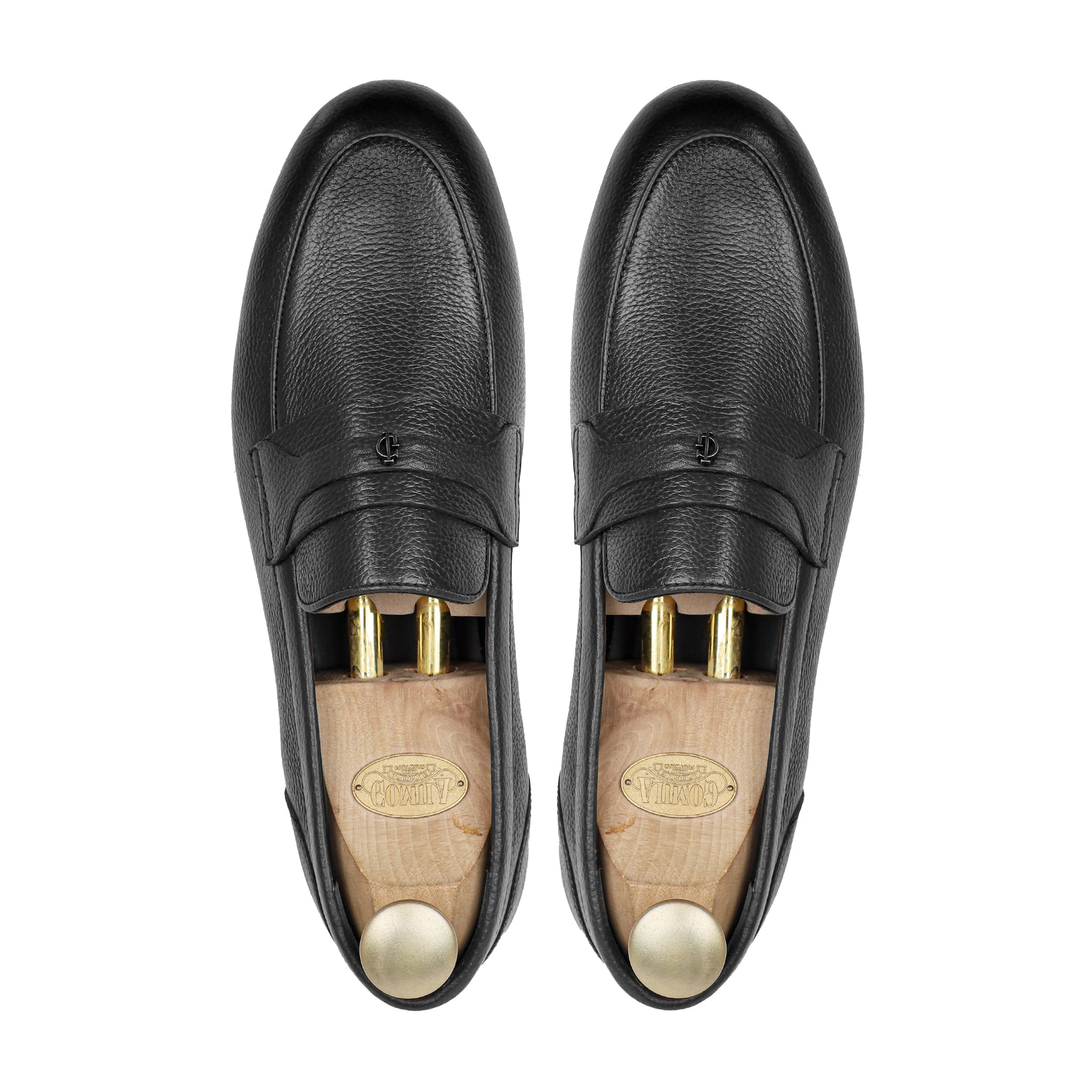 Virello - Men's Black Pebble Grain Leather Loafer