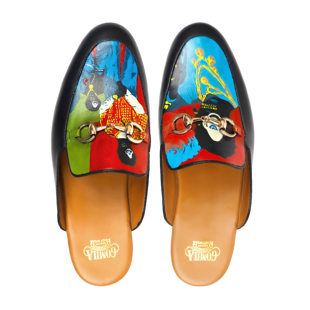 Lambeth - Men's Black Hand Painted Slipper
