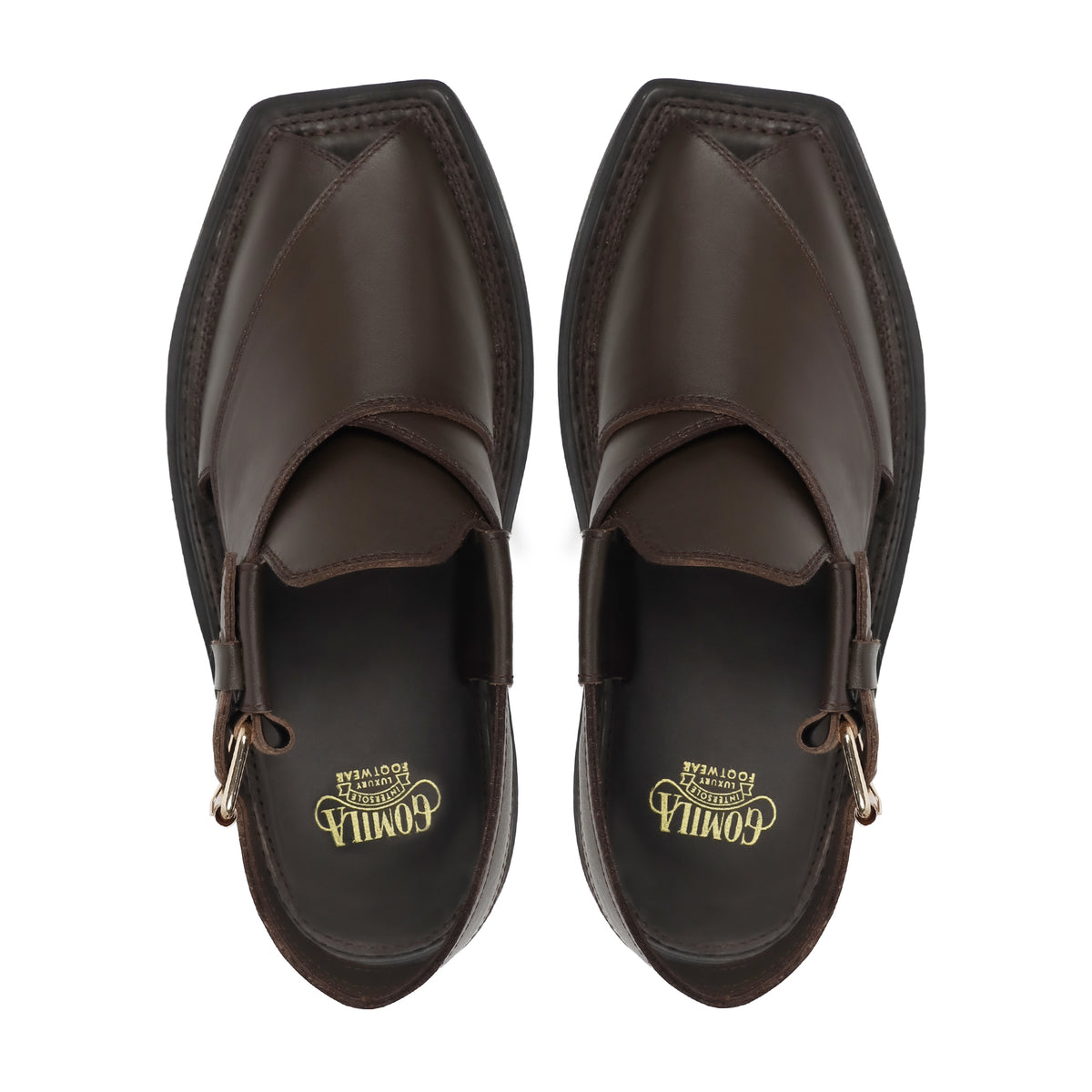 Vezno - Men's Dark Brown Calf Leather Sandal - Goodyear Welted