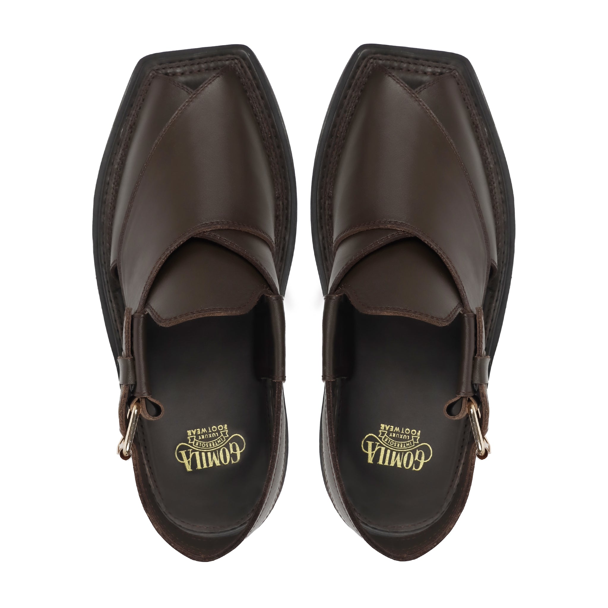 Vezno - Men's Dark Brown Calf Leather Sandal - Goodyear Welted