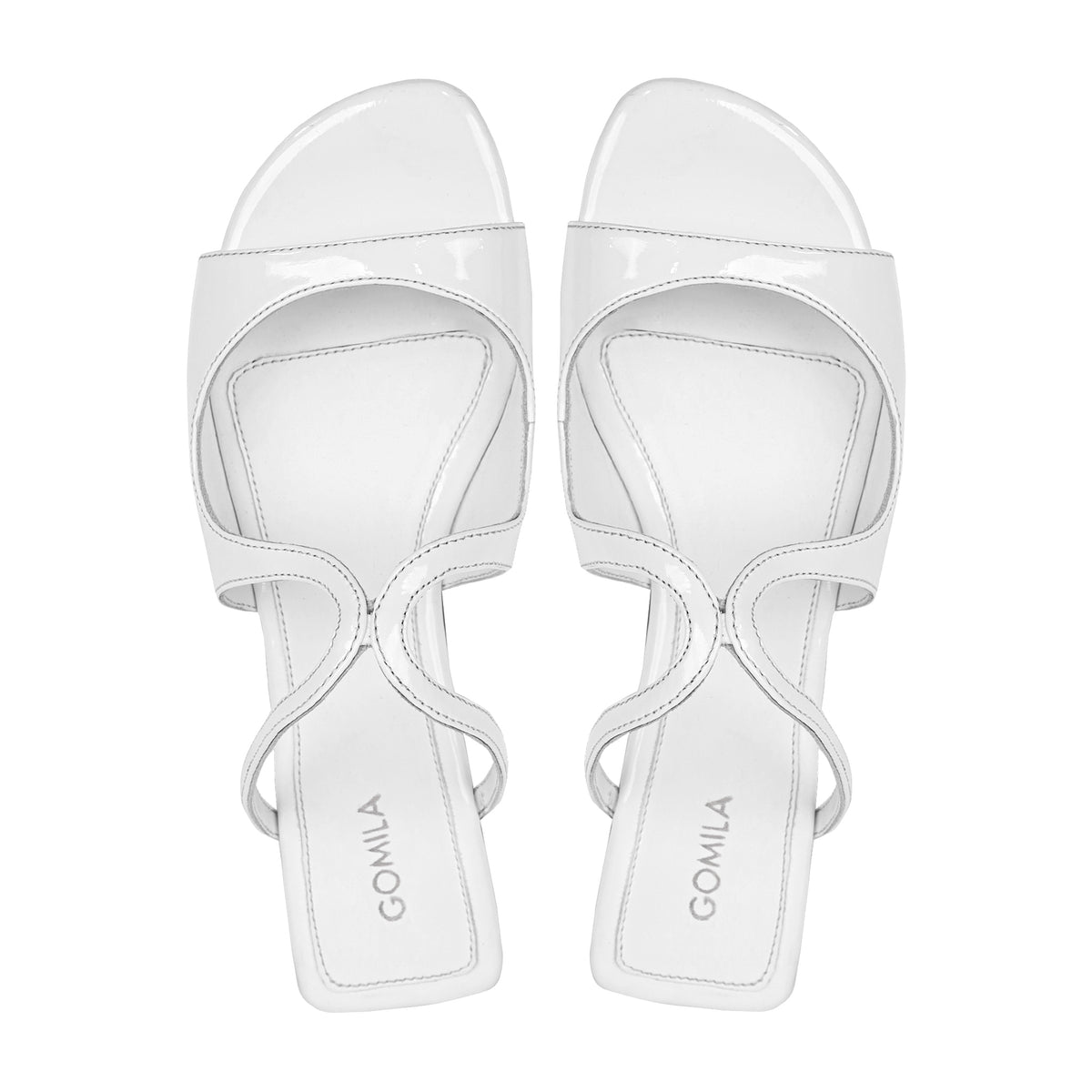 Fyna - Women's High Shine White Slipper