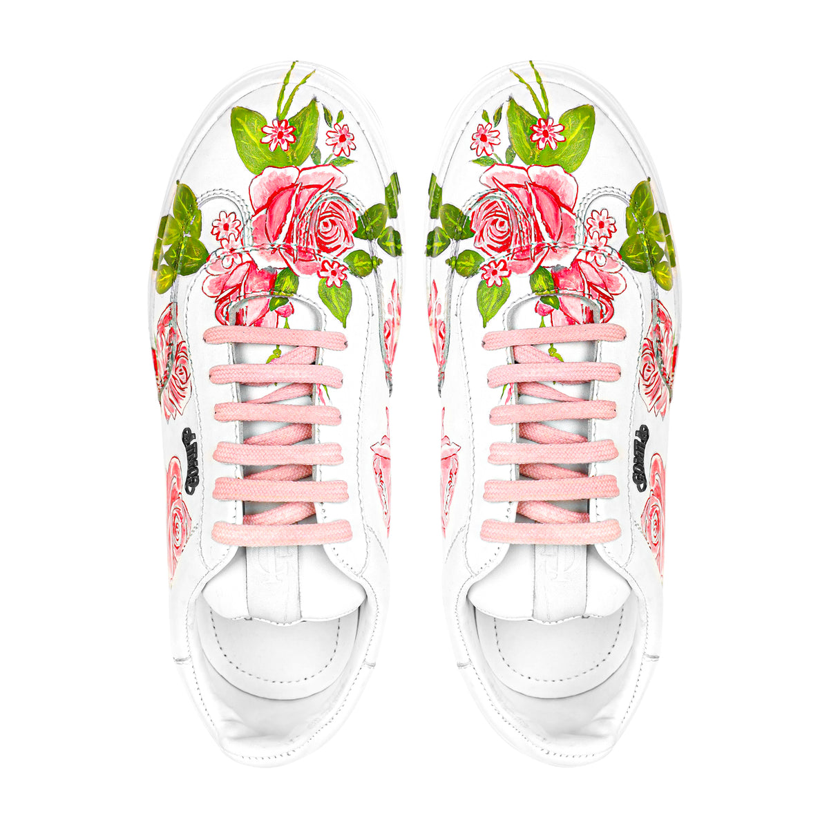 Blaze Lily - Men's White Hand Painted Sneaker