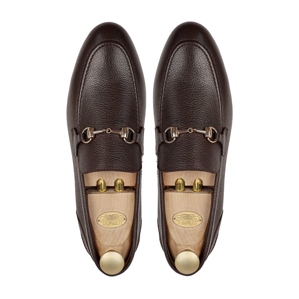 Gregorio - Men's Dark Brown Pebble Grain Leather Loafer