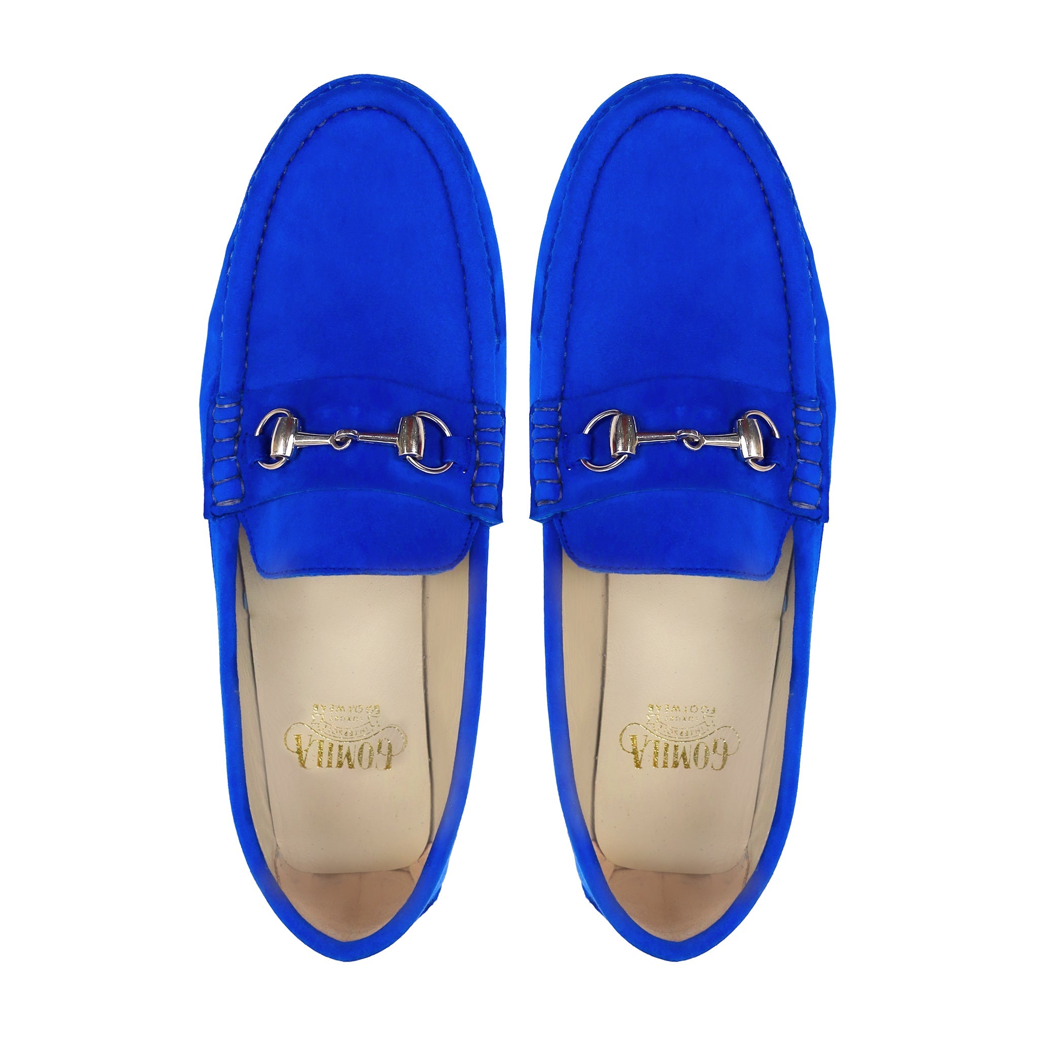 Lyla - Ladies Blue Suede Loafer