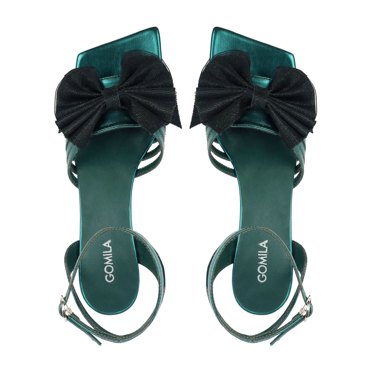 Elniva - Women's Teal Strapped 50mm Heel