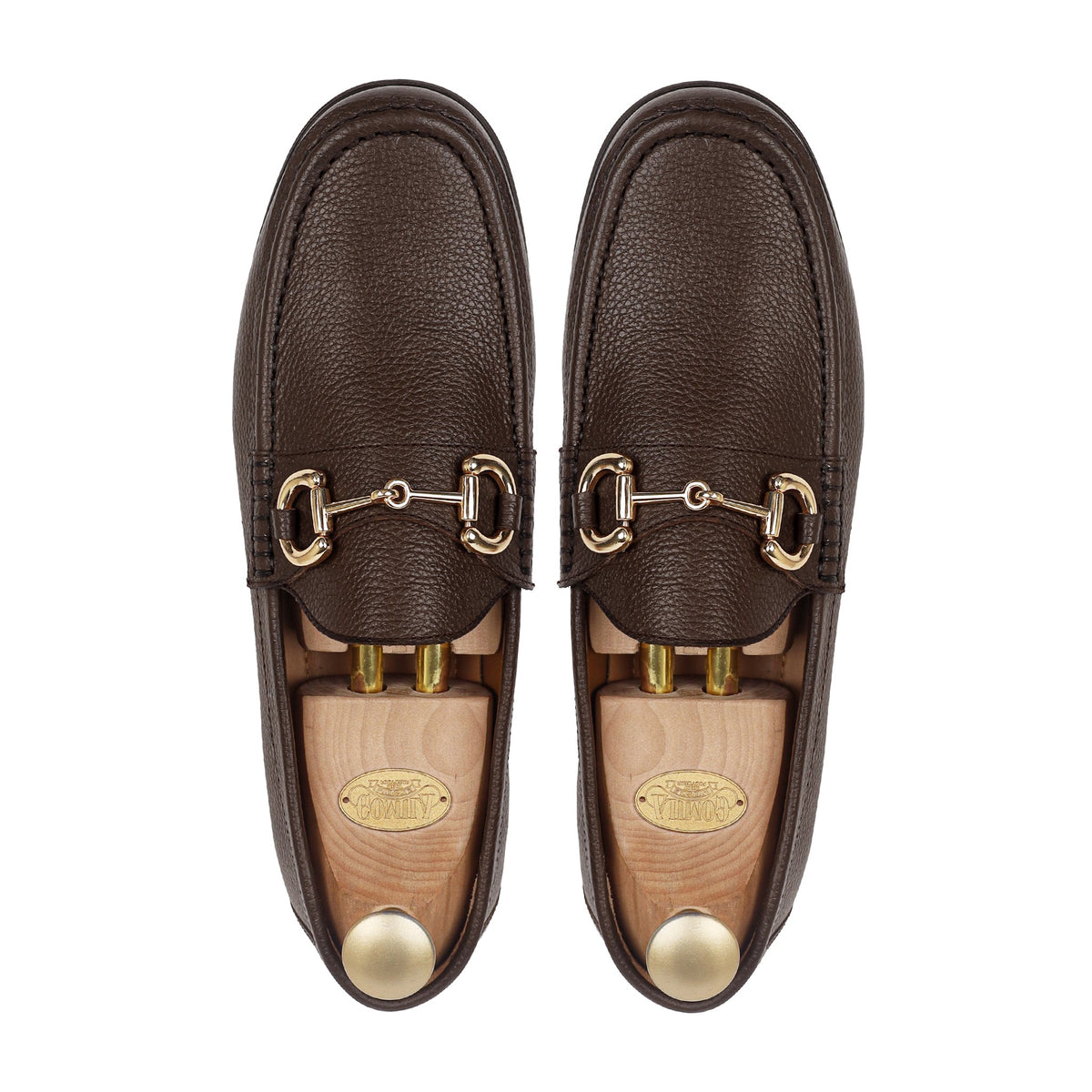 Tom - Men's Dark Brown Pebble Grain Leather Loafer