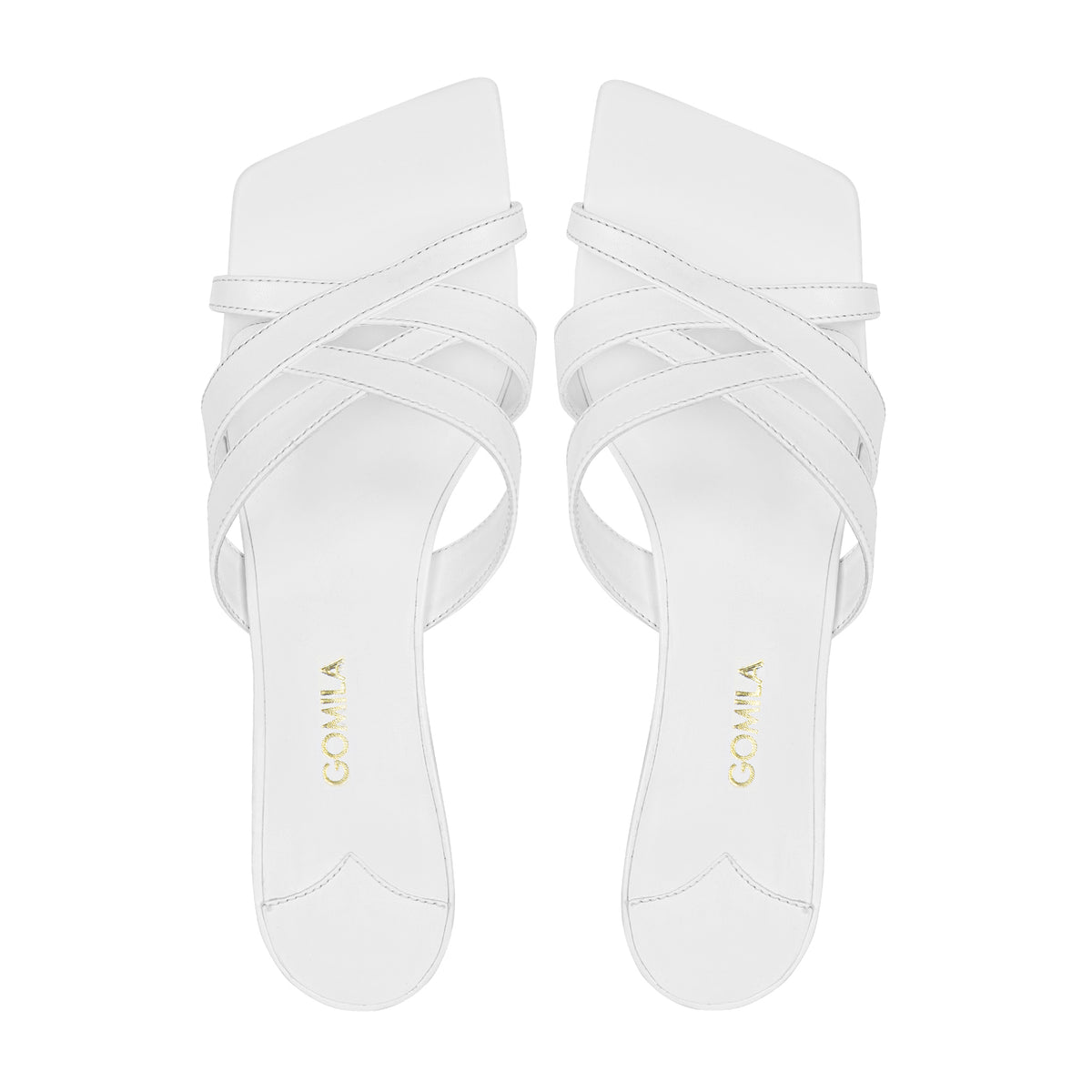 Astra - Women's White Strapped 50mm Heel