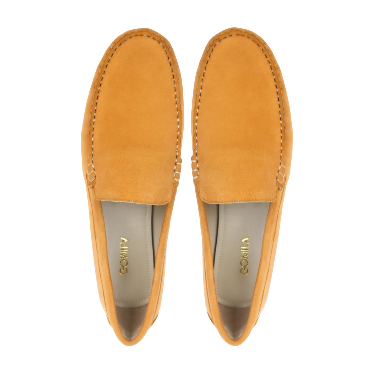 Vyla - Ladies Cognac Split Suede Loafer