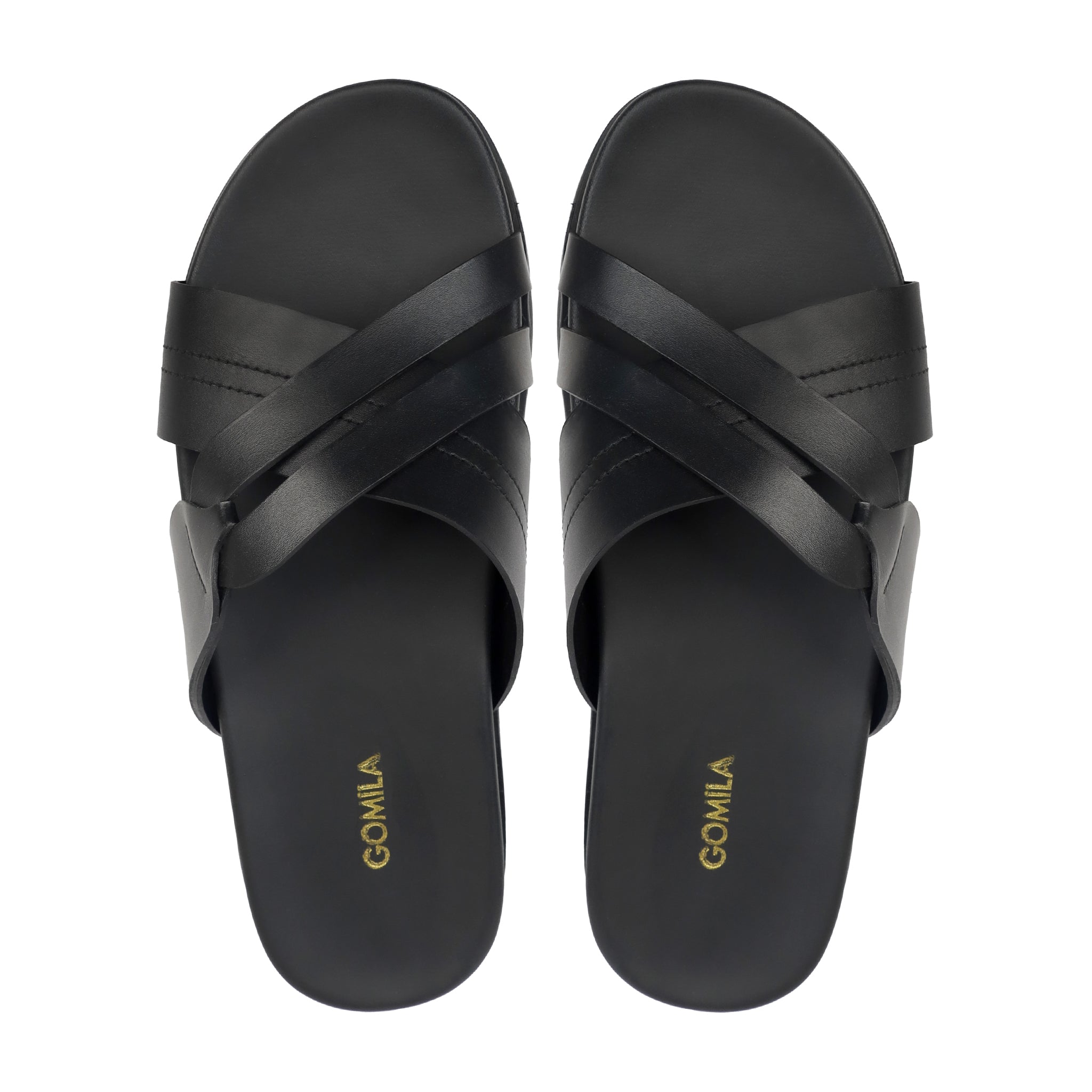 Slivoro - Men's Black Calf Leather Slipper