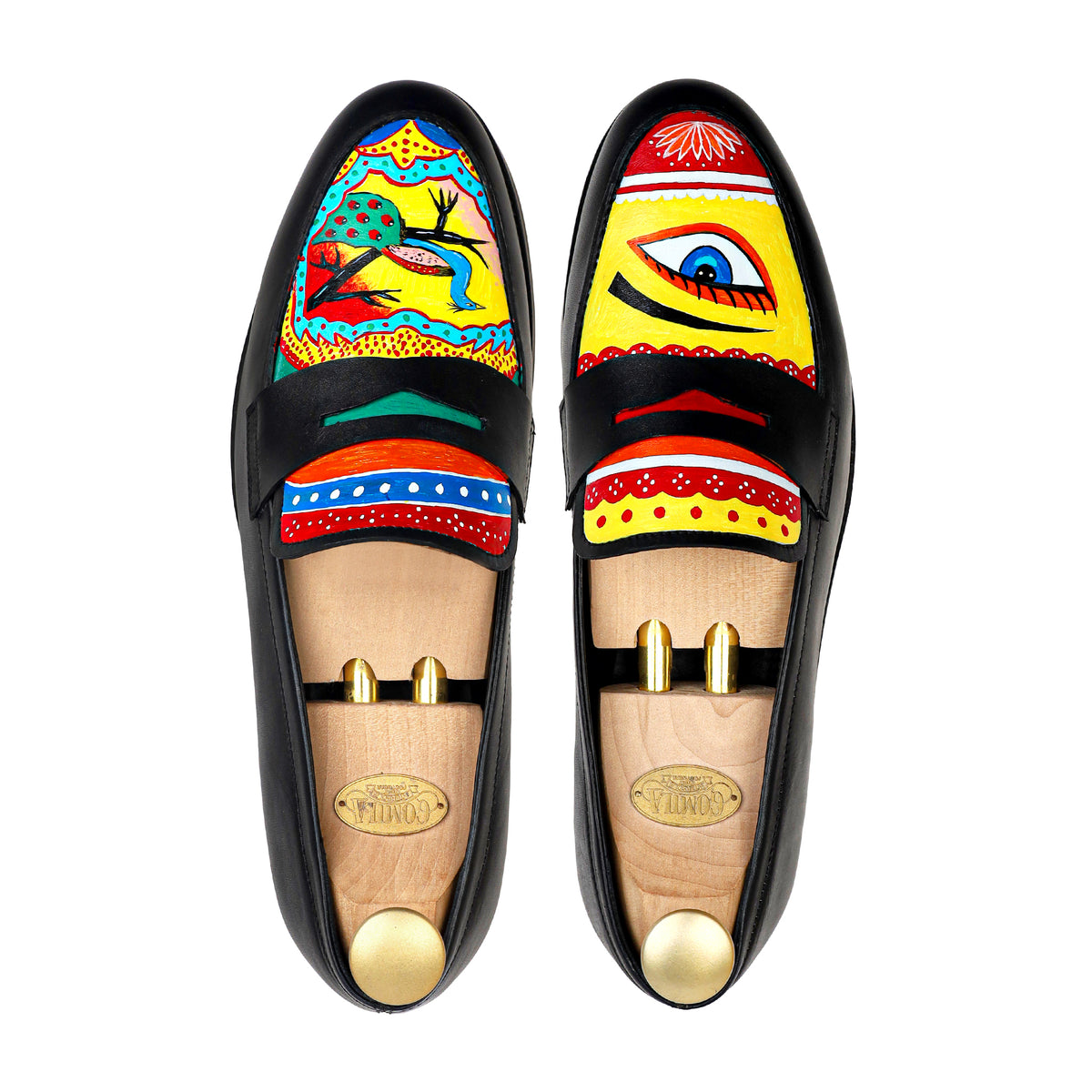 Zivah - Men's Black Hand Painted Loafer