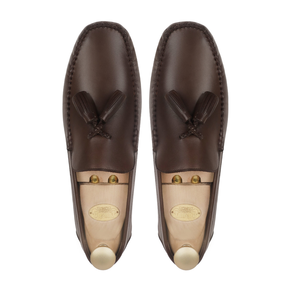 Kelro - Men's Dark Brown Calf Leather Driver Shoe