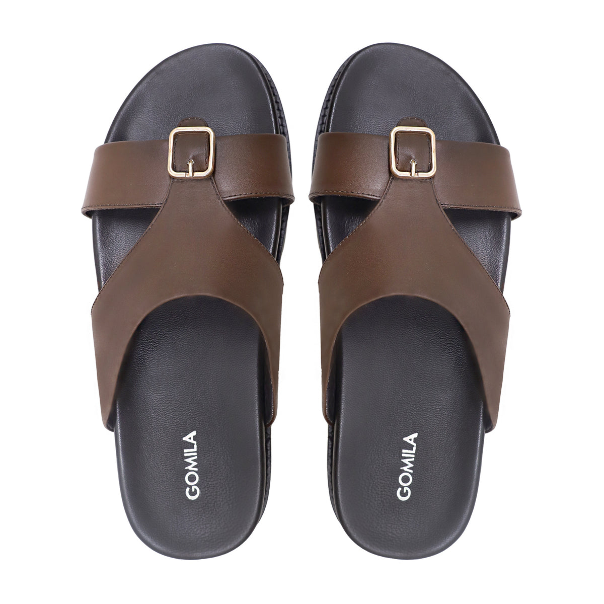 Solux - Men's Dark Brown Calf Leather Slipper