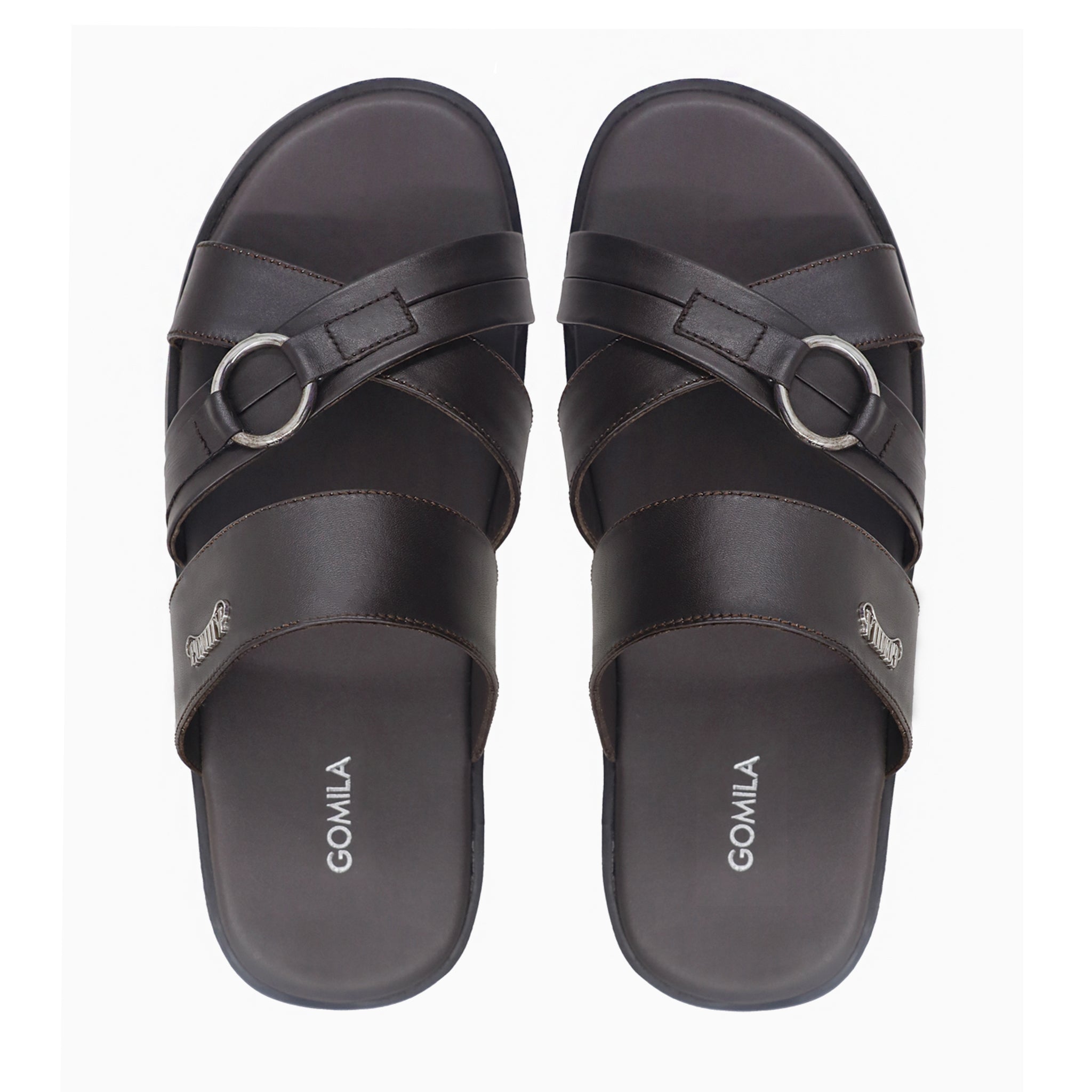 Kolax - Men's Dark Brown Calf Leather Slipper