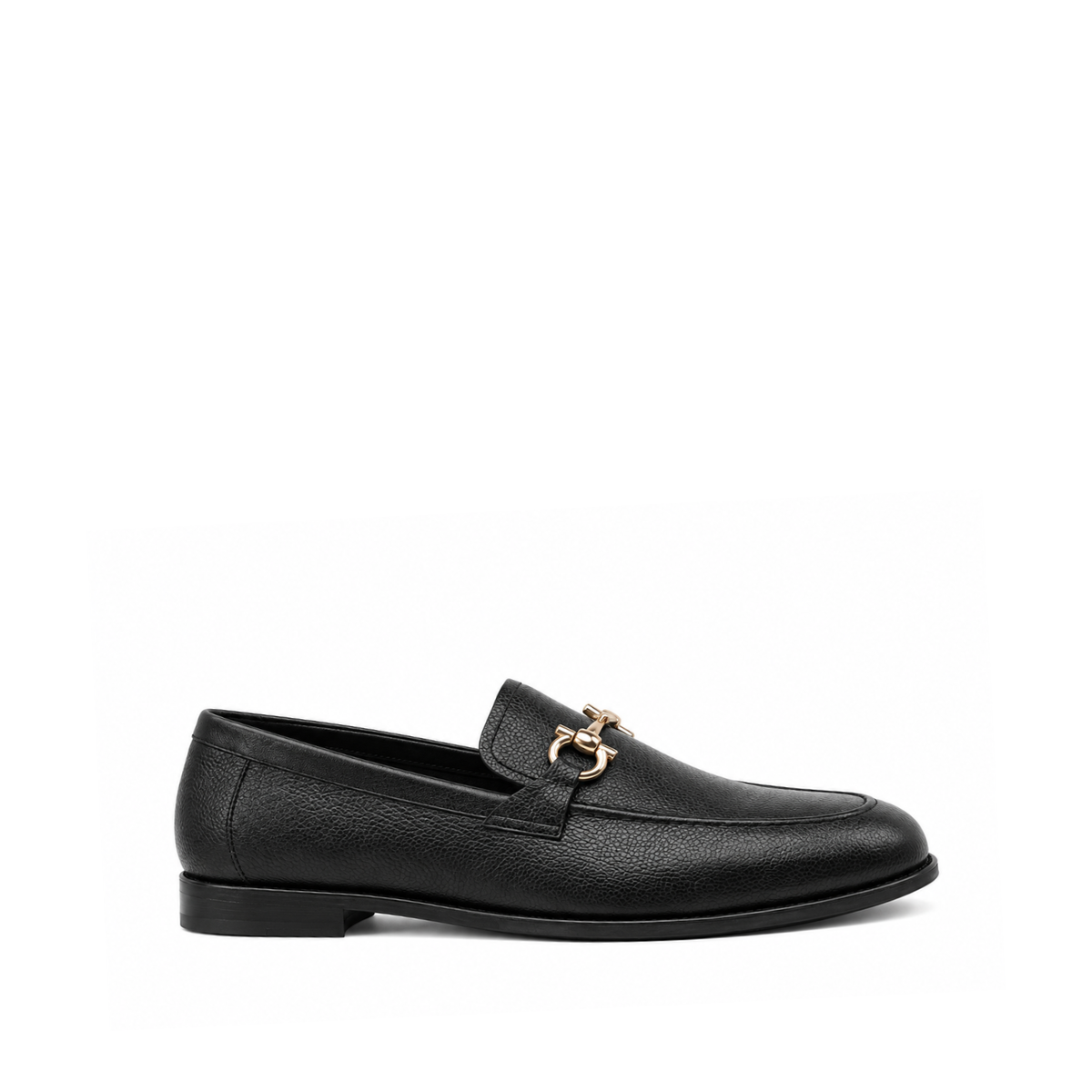 Bucharest - Men's Black Pebble Grain Leather Loafer