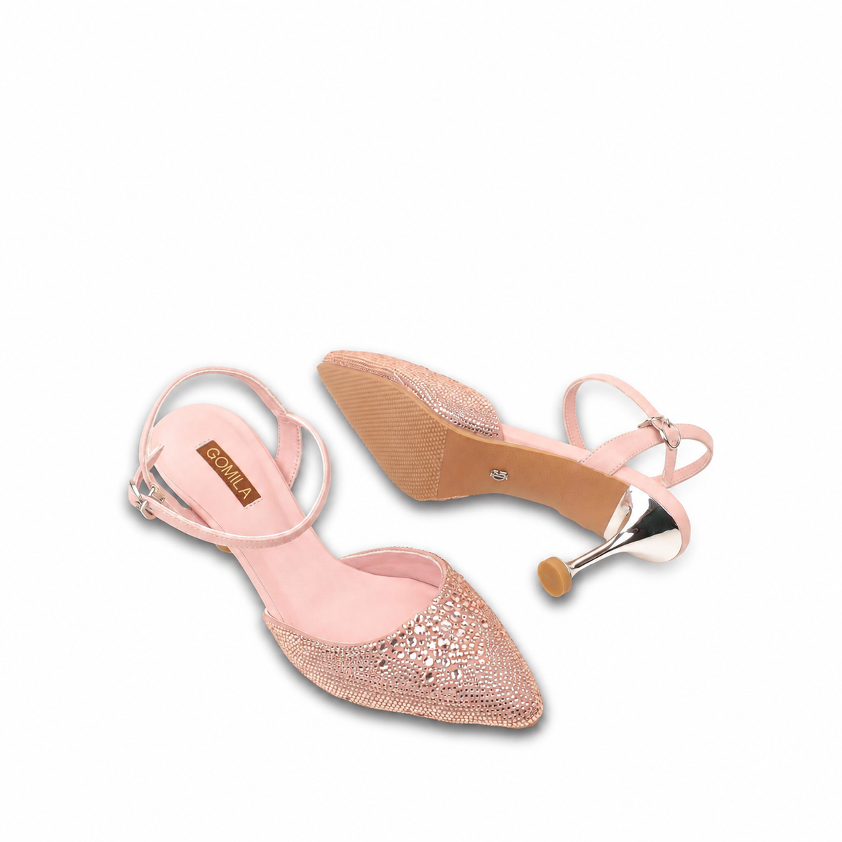 Vanessa - Women’s Peach Rhinestone 90mm Heels