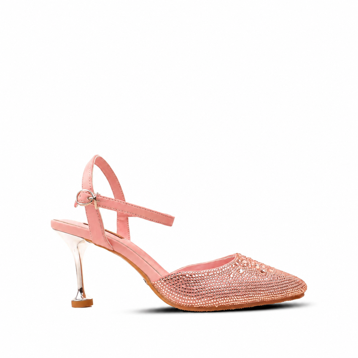 Vanessa - Women’s Peach Rhinestone 90mm Heels