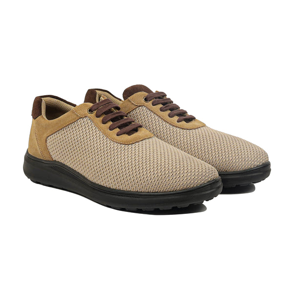Loomark - Men's Camel and Beige Sneaker