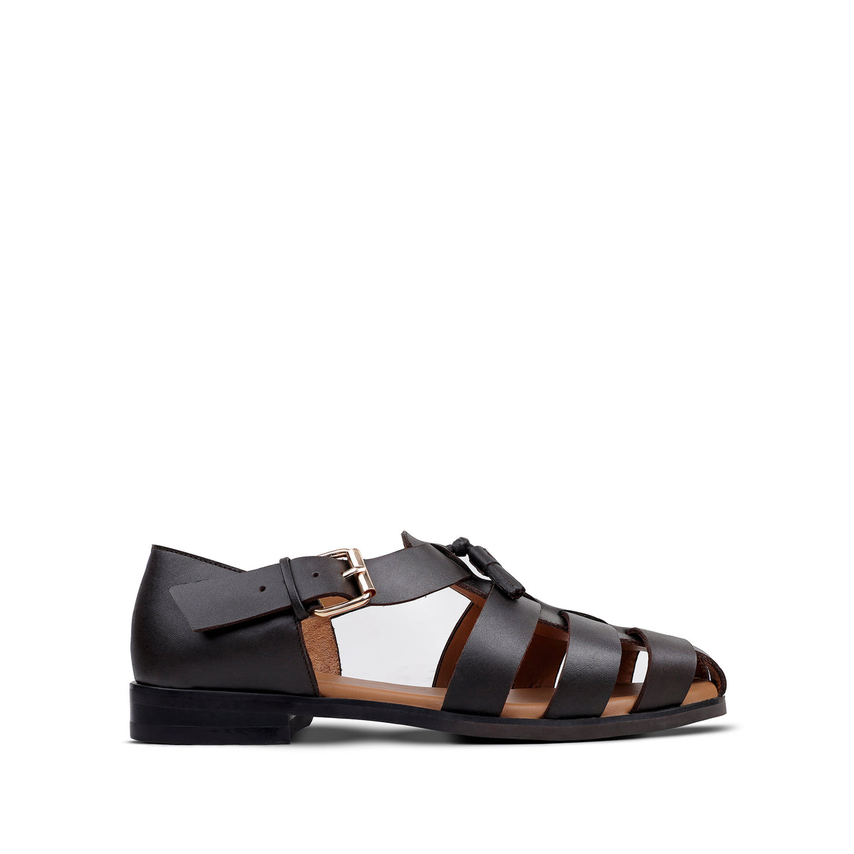 Zilpah - Men's Dark Brown Calf Leather Sandal