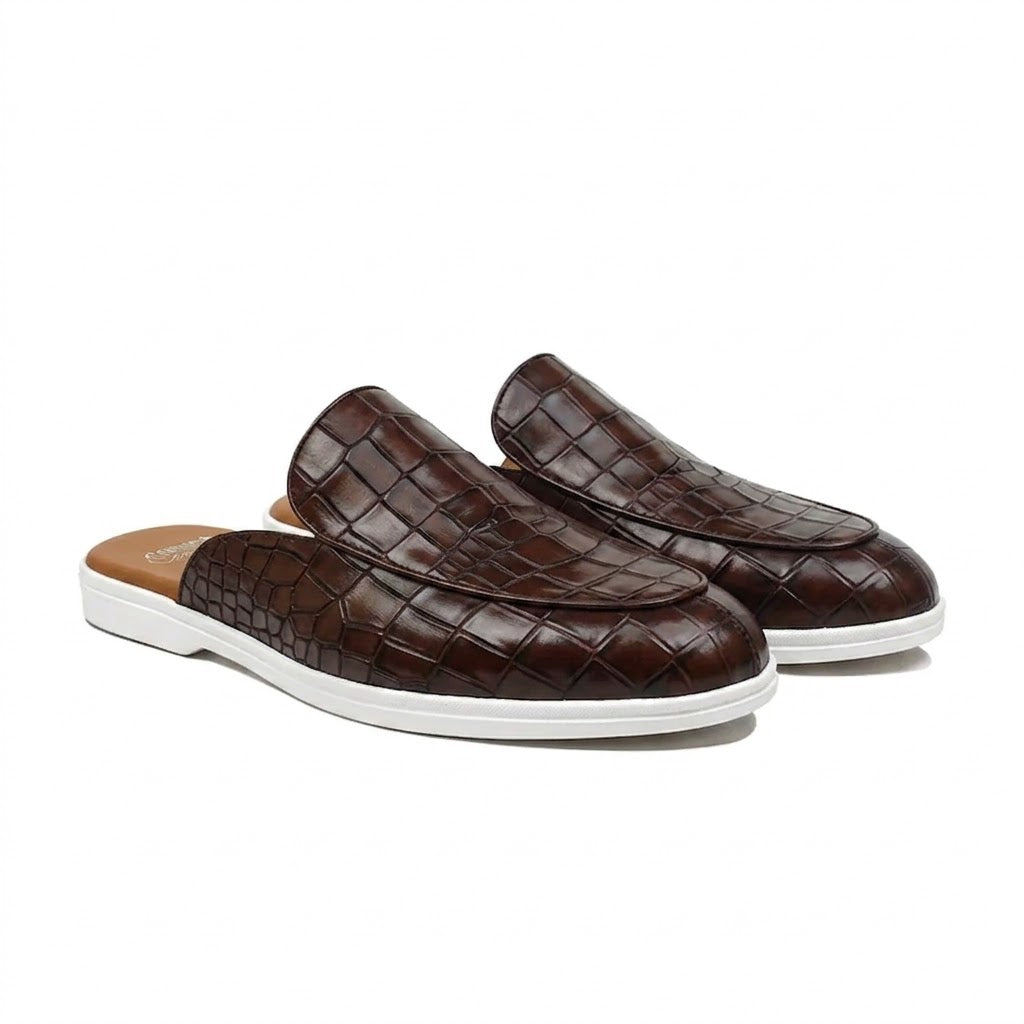 Rook - Men's Dark Brown Calf Leather Slipper