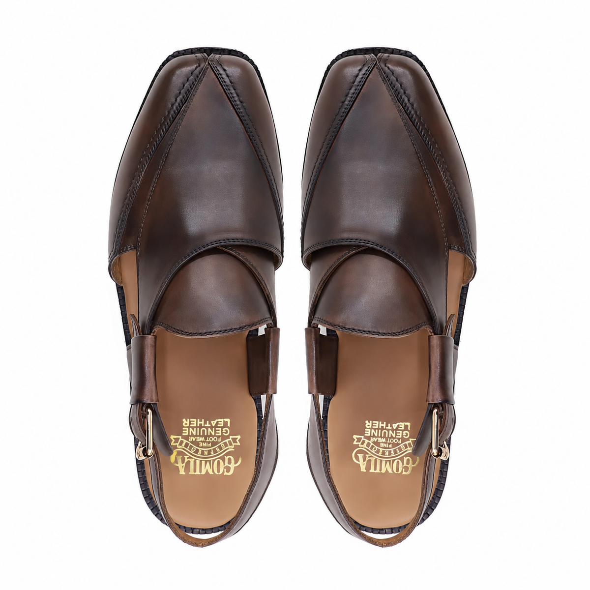 Jannae - Men's Brown Patina Calf Leather Sandal