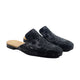 Cason - Men's Black Calf Leather Embroidery Slipper