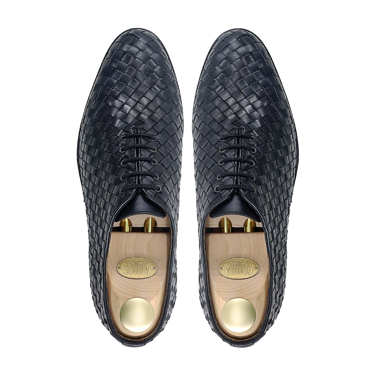 Osaka - Men's Black Hand Woven Calf Leather Wholecut Shoe