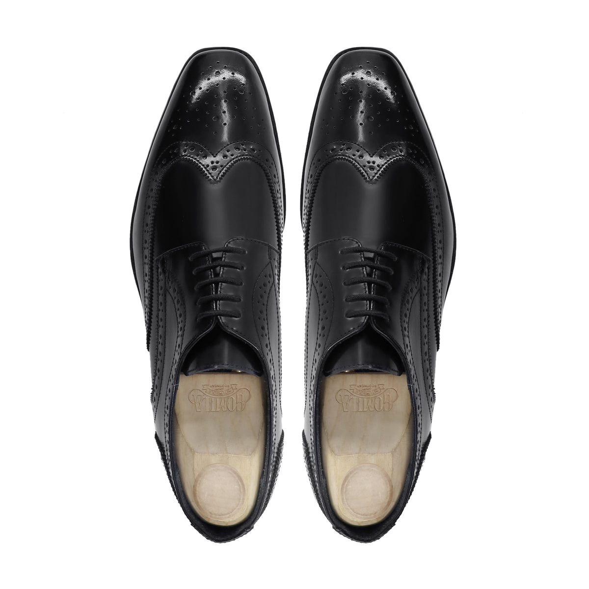 Athel - Men's Black Box Leather High Shine Derby Shoe