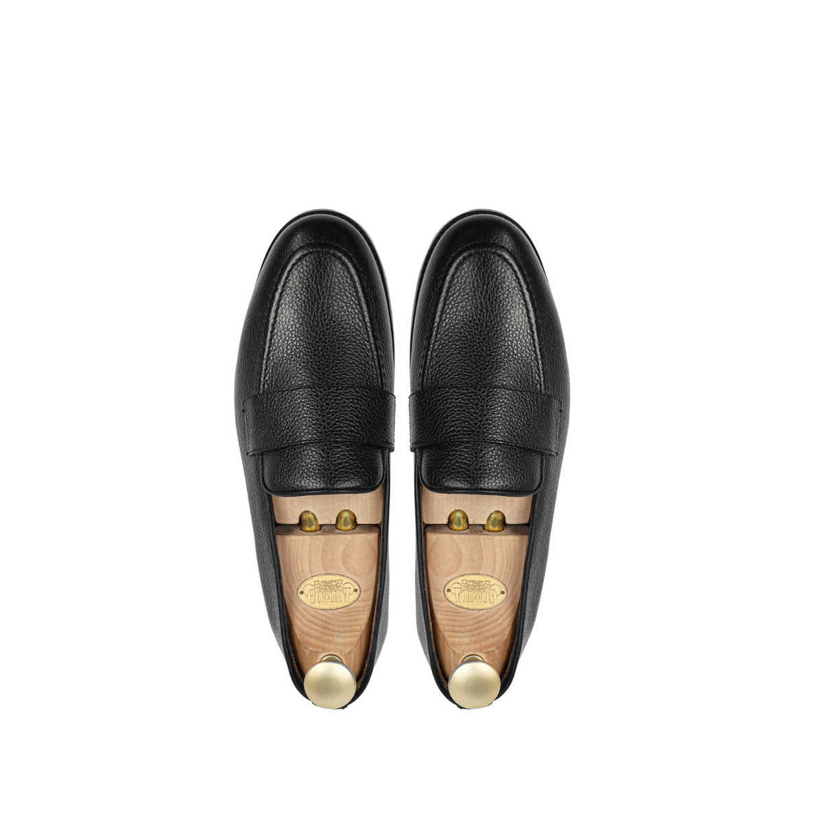 Jefe - Men's Black Pebble Grain Leather Loafer