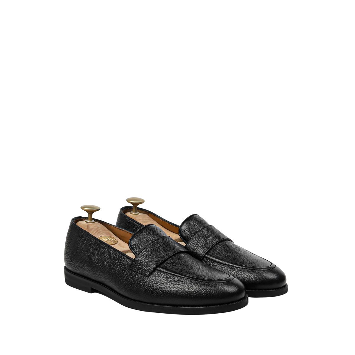 Jefe - Men's Black Pebble Grain Leather Loafer