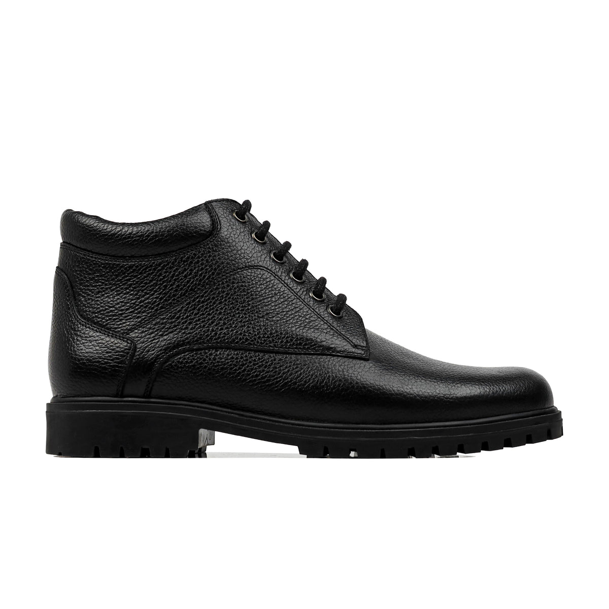 Axton - Men's Black Pebble Grain Leather Boots