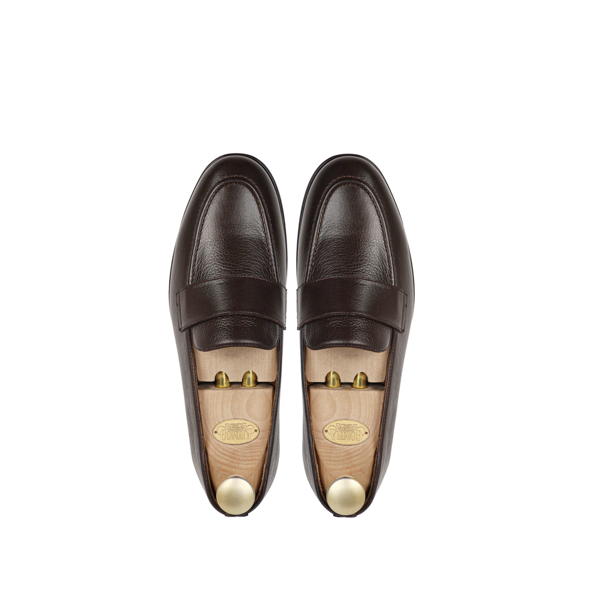 Jefe - Men's Dark Brown Pebble Grain Leather Loafer