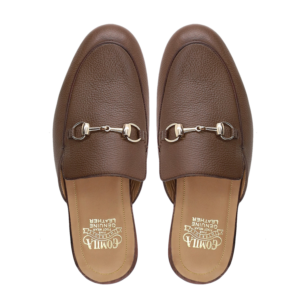 Selyse - Men's Brown Pebble Grain Leather Slipper