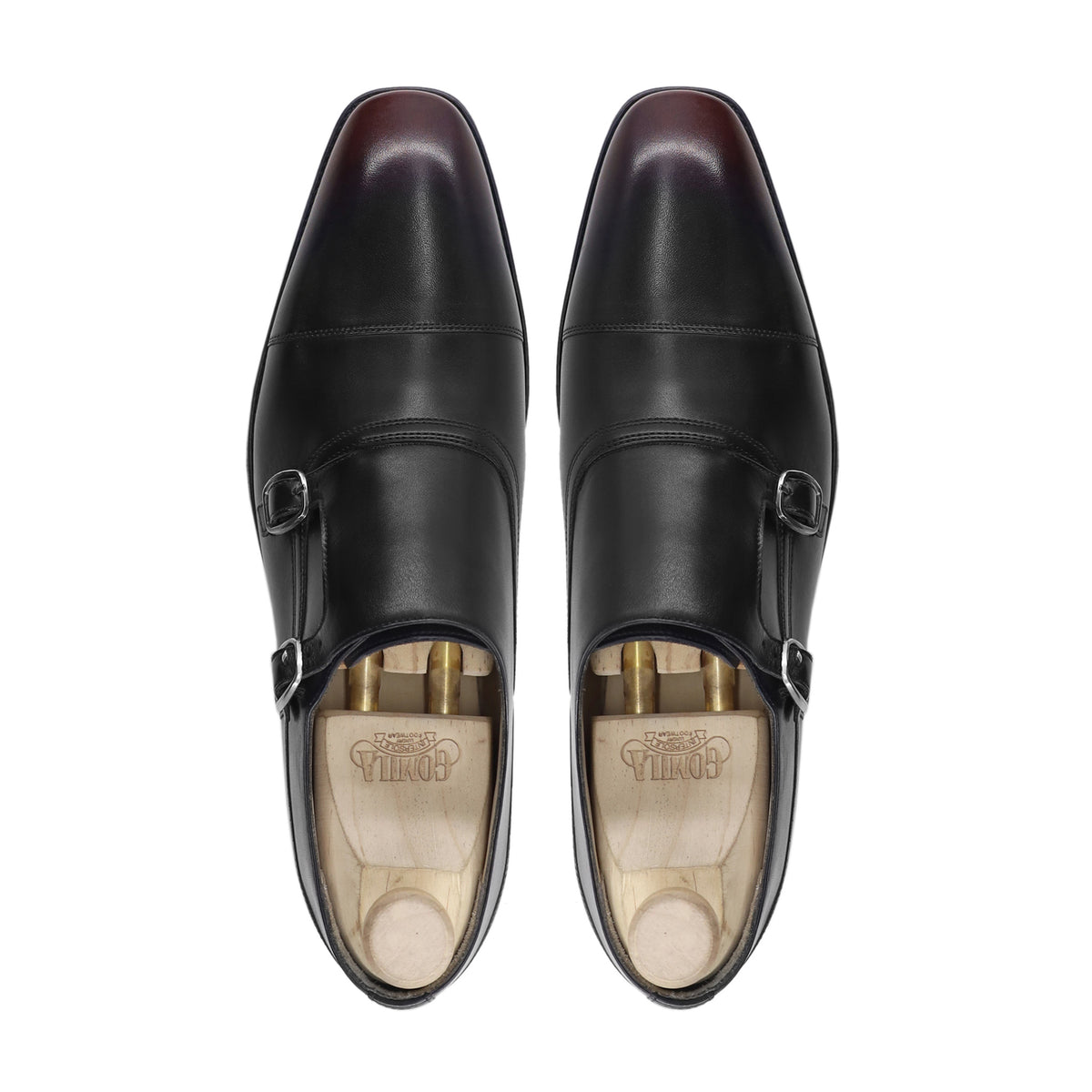 Harden - Men's Black Calf Leather Double Monkstrap