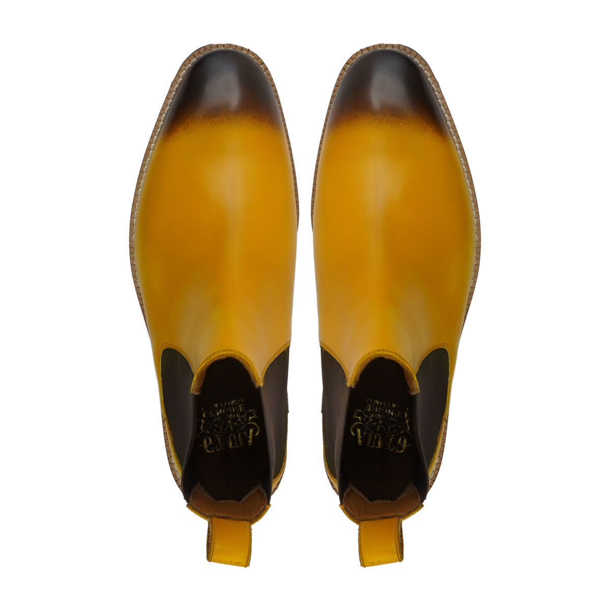 Abigal - Men's Burnished Yellow Calf Leather Chelsea Boot