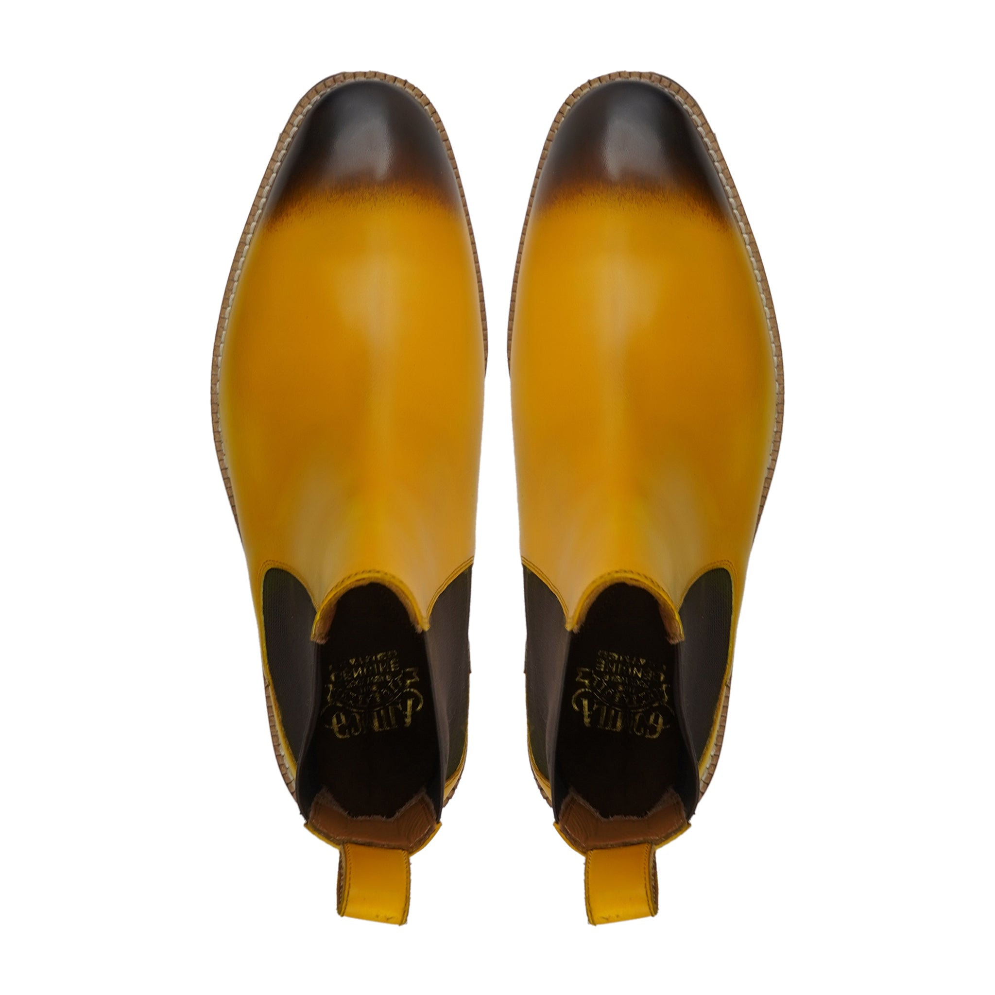 Abigal - Men's Burnished Yellow Calf Leather Chelsea Boot